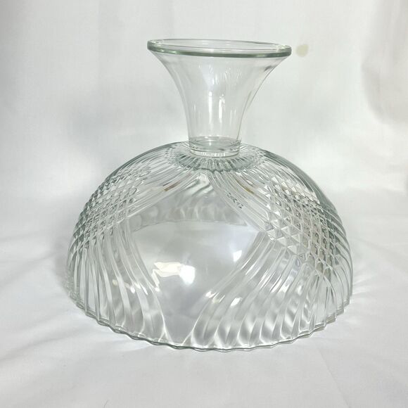 VTG Indiana Glass Centerpiece Bowl Facet-Cut Clear Glass Pedestal Fruit Dish EUC - Picture 7 of 13